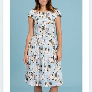 LIKE NEW - Emily and Fin retro 50’s Moroccan Landscape dress